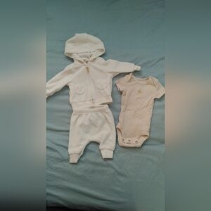 Carter's 'Chick' Soft Cream Baby Hoodie Set
